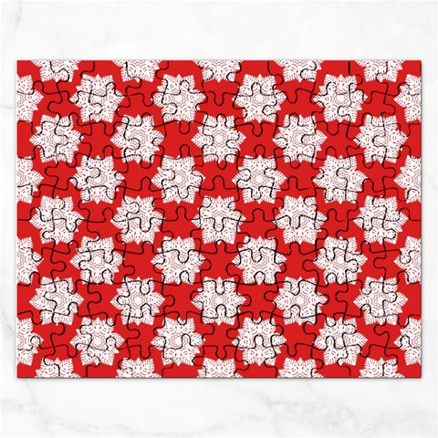 Christmas Snowflakes Background Pattern Rectangular Jigsaw Puzzl from ArtsNow.com Front