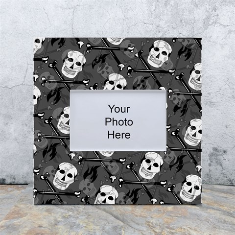 Skull Skeleton Pattern Texture White Box Photo Frame 4  x 6  from ArtsNow.com Front