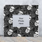 Skull Skeleton Pattern Texture White Wall Photo Frame 5  x 7 