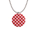 Christmas Snowflakes Background Pattern 1  Button Necklace