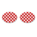 Christmas Snowflakes Background Pattern Cufflinks (Oval)