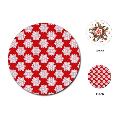 Christmas Snowflakes Background Pattern Playing Cards Single Design (Round) from ArtsNow.com Front