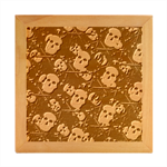 Skull Skeleton Pattern Texture Wood Photo Frame Cube
