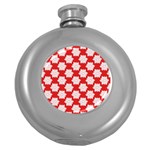 Christmas Snowflakes Background Pattern Round Hip Flask (5 oz)