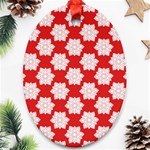 Christmas Snowflakes Background Pattern Oval Ornament (Two Sides)