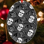 Skull Skeleton Pattern Texture UV Print Acrylic Ornament Oval