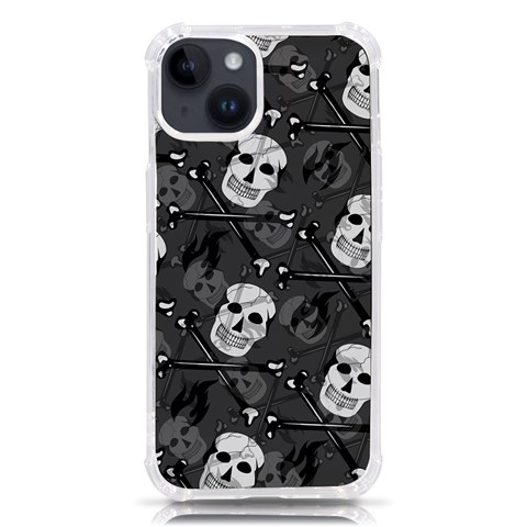Skull Skeleton Pattern Texture iPhone 14 TPU UV Print Case from ArtsNow.com Front