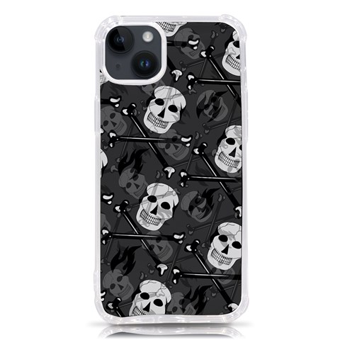 Skull Skeleton Pattern Texture iPhone 14 Plus TPU UV Print Case from ArtsNow.com Front