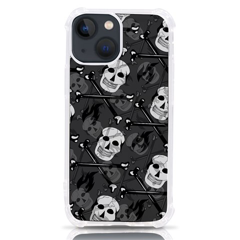 Skull Skeleton Pattern Texture iPhone 13 mini TPU UV Print Case from ArtsNow.com Front