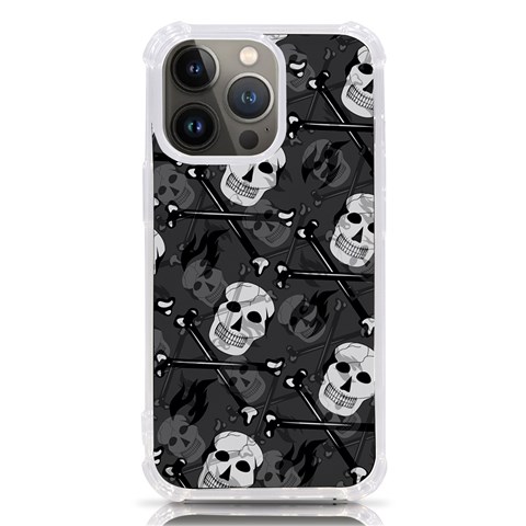 Skull Skeleton Pattern Texture iPhone 13 Pro TPU UV Print Case from ArtsNow.com Front