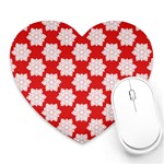 Christmas Snowflakes Background Pattern Heart Mousepad