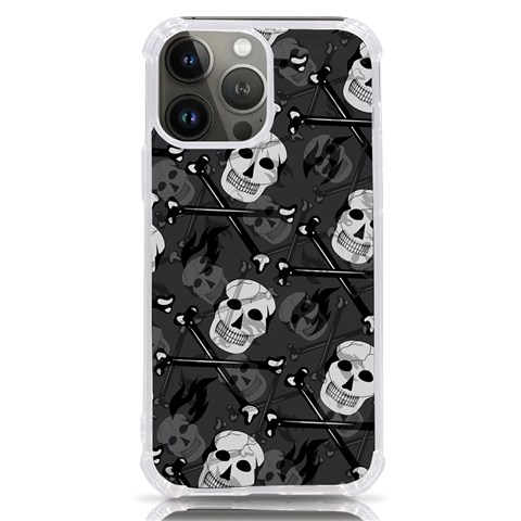 Skull Skeleton Pattern Texture iPhone 13 Pro Max TPU UV Print Case from ArtsNow.com Front