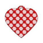 Christmas Snowflakes Background Pattern Dog Tag Heart (One Side)