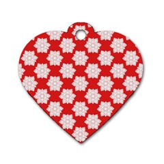 Christmas Snowflakes Background Pattern Dog Tag Heart (Two Sides) from ArtsNow.com Back