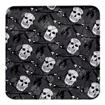 Skull Skeleton Pattern Texture Square Glass Fridge Magnet (4 pack)