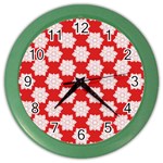 Christmas Snowflakes Background Pattern Color Wall Clock