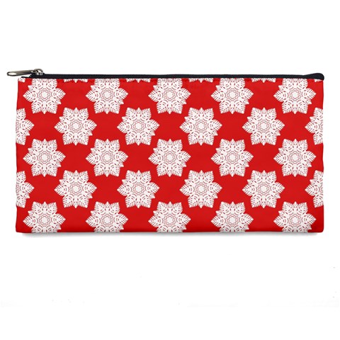 Christmas Snowflakes Background Pattern Pencil Case from ArtsNow.com Front