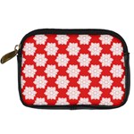 Christmas Snowflakes Background Pattern Digital Camera Leather Case