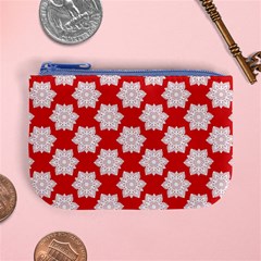 Christmas Snowflakes Background Pattern Mini Coin Purse from ArtsNow.com Front