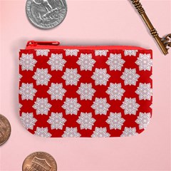 Christmas Snowflakes Background Pattern Mini Coin Purse from ArtsNow.com Front