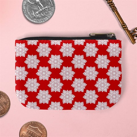 Christmas Snowflakes Background Pattern Mini Coin Purse from ArtsNow.com Back