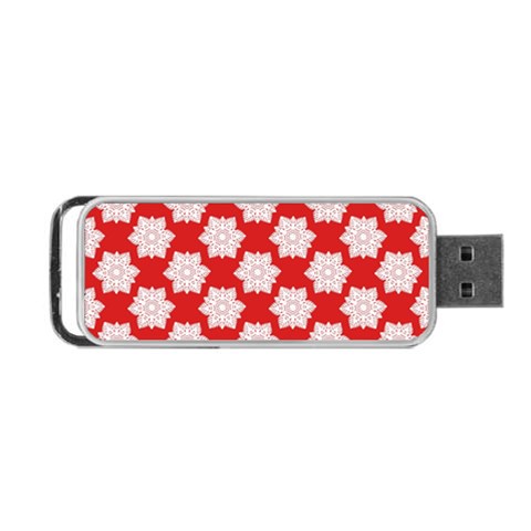 Christmas Snowflakes Background Pattern Portable USB Flash (One Side) from ArtsNow.com Front