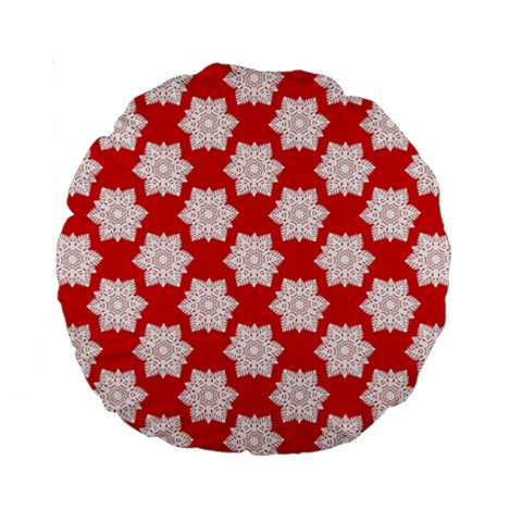 Christmas Snowflakes Background Pattern Standard 15  Premium Round Cushions from ArtsNow.com Front