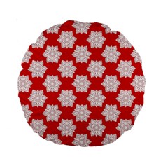 Christmas Snowflakes Background Pattern Standard 15  Premium Round Cushions from ArtsNow.com Back