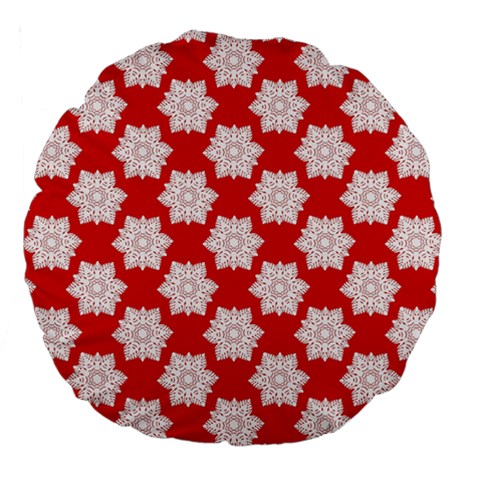 Christmas Snowflakes Background Pattern Large 18  Premium Round Cushions from ArtsNow.com Back