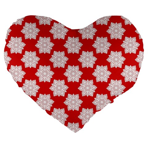 Christmas Snowflakes Background Pattern Large 19  Premium Heart Shape Cushions from ArtsNow.com Front
