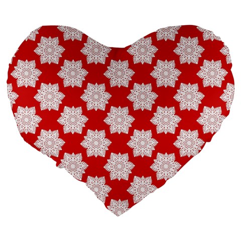 Christmas Snowflakes Background Pattern Large 19  Premium Heart Shape Cushions from ArtsNow.com Back