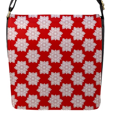 Christmas Snowflakes Background Pattern Flap Closure Messenger Bag (S) from ArtsNow.com Front
