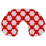 Christmas Snowflakes Background Pattern Travel Neck Pillow