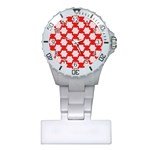 Christmas Snowflakes Background Pattern Plastic Nurses Watch