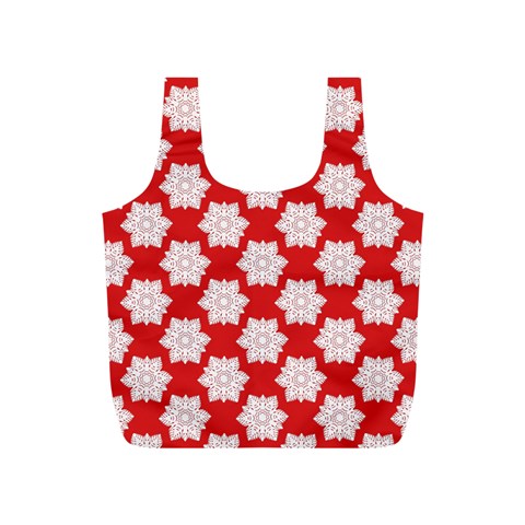 Christmas Snowflakes Background Pattern Full Print Recycle Bag (S) from ArtsNow.com Front