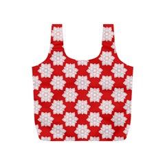 Christmas Snowflakes Background Pattern Full Print Recycle Bag (S) from ArtsNow.com Front