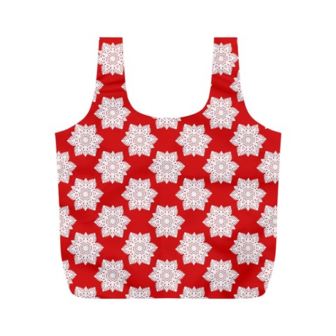 Christmas Snowflakes Background Pattern Full Print Recycle Bag (M) from ArtsNow.com Front