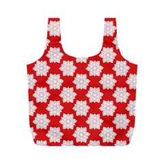 Christmas Snowflakes Background Pattern Full Print Recycle Bag (M) from ArtsNow.com Back