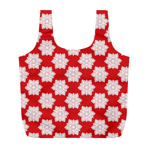 Christmas Snowflakes Background Pattern Full Print Recycle Bag (L) from ArtsNow.com Front