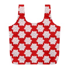 Christmas Snowflakes Background Pattern Full Print Recycle Bag (L) from ArtsNow.com Back