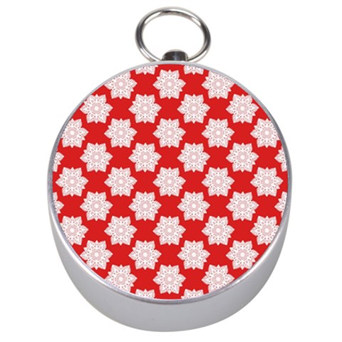 Christmas Snowflakes Background Pattern Silver Compasses from ArtsNow.com Front