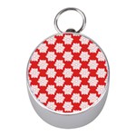 Christmas Snowflakes Background Pattern Mini Silver Compasses