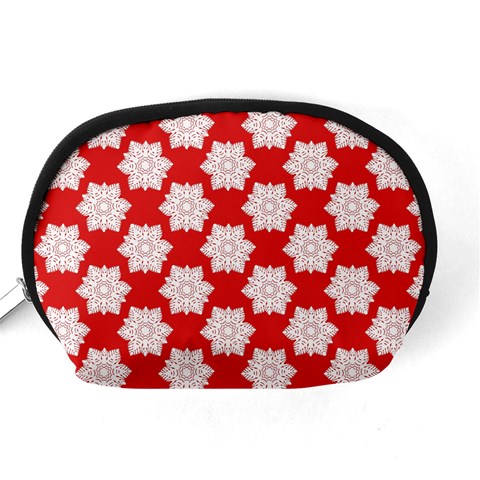Christmas Snowflakes Background Pattern Accessory Pouch (Medium) from ArtsNow.com Back