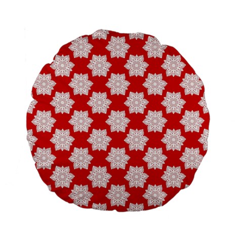 Christmas Snowflakes Background Pattern Standard 15  Premium Flano Round Cushions from ArtsNow.com Front