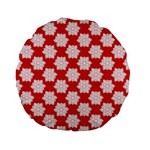 Christmas Snowflakes Background Pattern Standard 15  Premium Flano Round Cushions