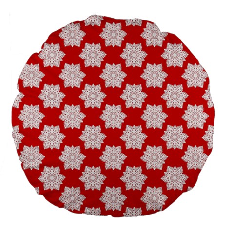 Christmas Snowflakes Background Pattern Large 18  Premium Flano Round Cushions from ArtsNow.com Front
