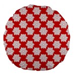 Christmas Snowflakes Background Pattern Large 18  Premium Flano Round Cushions