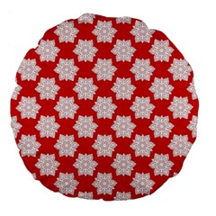 Christmas Snowflakes Background Pattern Large 18  Premium Flano Round Cushions from ArtsNow.com Back
