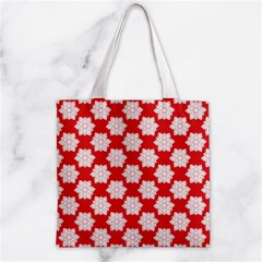 Christmas Snowflakes Background Pattern Zipper Grocery Tote Bag from ArtsNow.com Front