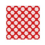Christmas Snowflakes Background Pattern Square Satin Scarf (30  x 30 )